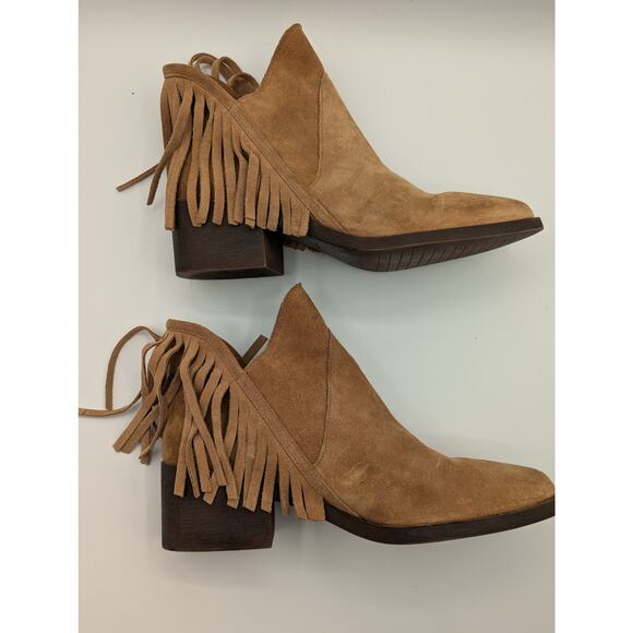 Trafaluc by Zara | Suede Fringed Ankle Boots | Size 41 (US W10.5) - Picture 6 of 12